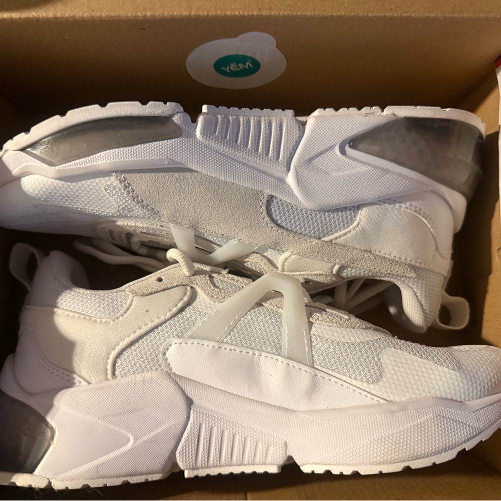 Puma RS-X White Chunky Sneakers Mesh Suede Trainer Shoes Size 5.5